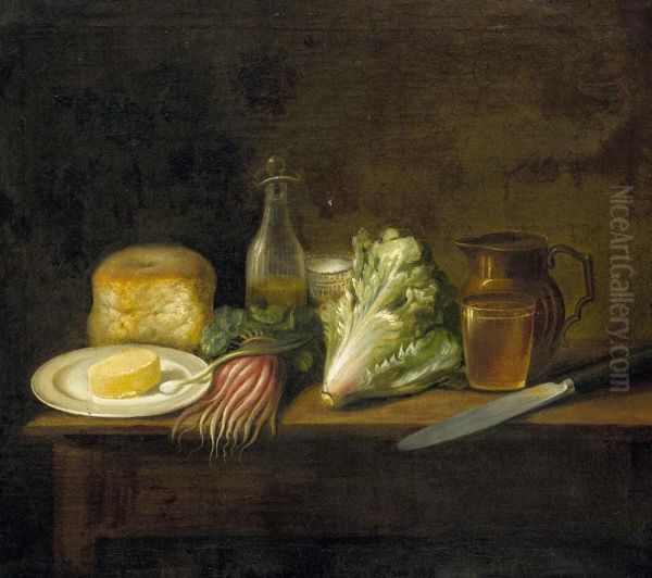 Nature Morte A La Volaille Et Pommes Oil Painting by Claude Joseph Fraichot