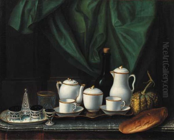 A Salt Cellar And An Egg Cup Oil Painting by Claude Joseph Fraichot