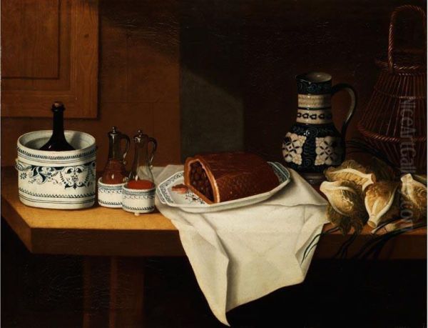 Kuchenstilleben Mit Fleischpastete Oil Painting by Pierre Antoine Fraichot