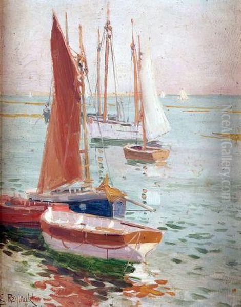 Boats In Sunshine, Blakeney Oil Painting by Edward Reginald Frampton