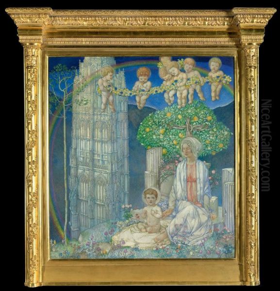 Our Lady Of Promise (la Madonna Di Promessa) Oil Painting by Edward Reginald Frampton