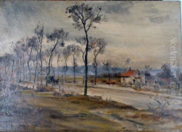 Maison Au Bord Du Chemin Oil Painting by Pierre Desire Eugene Franc Lamy