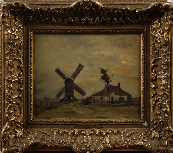 Moulin En Zelande Oil Painting by Pierre Desire Eugene Franc Lamy