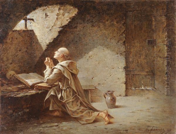 Saint Bruno, Fondateur De La Grande Chartreuse Au Xie Siecle Oil Painting by Charles France