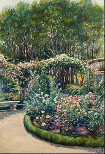 Jardin Con Rosas Oil Painting by Jose Frances Agramunt