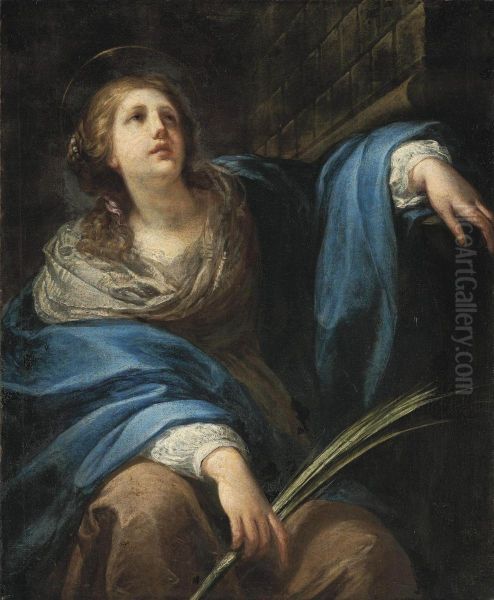 A Female Martyr Saint Oil Painting by Baldassarre Franceschini