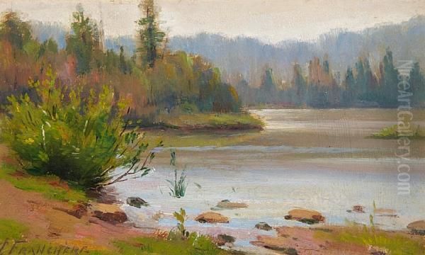 Shoreline Oil Painting by Joseph Charles Franchere