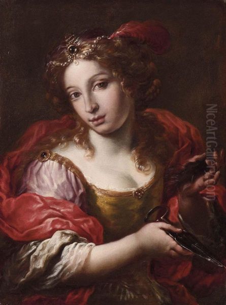 Dalila Oil Painting by Antonio Lucchese Franchi