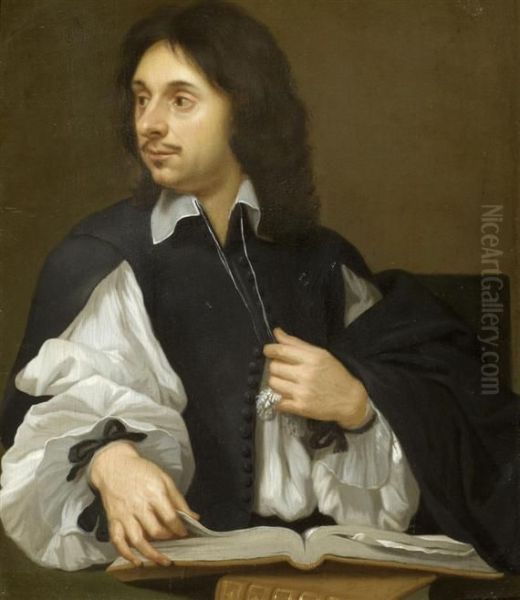 Portrait Of A Gentleman With A Book Oil Painting by Lucas Ii Franchoys