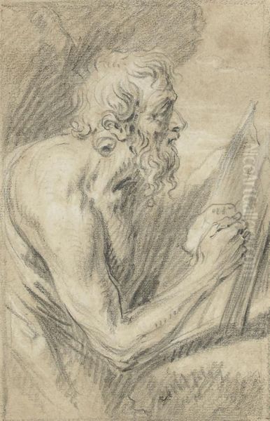 Saint Jerome Reading Oil Painting by Lucas Ii Franchoys