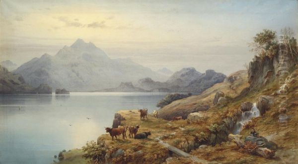 View Of Loch Katrine Oil Painting by Count Alexandre Thomas Francia