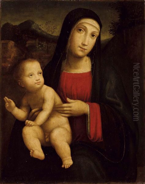 Madonna Con Bambino Oil Painting by Giacomo Raibolini