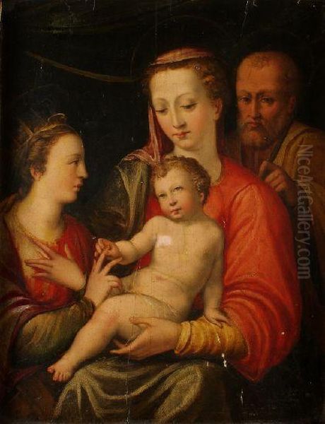 Sacra Famiglia Oil Painting by Giacomo Raibolini