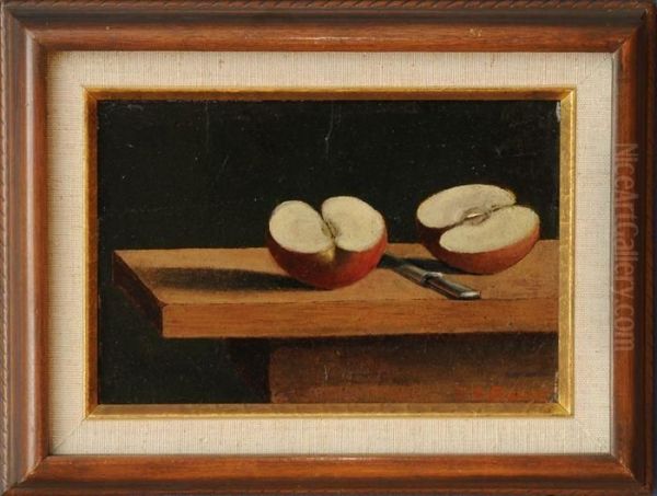 Still Life With Knife Andapples Oil Painting by John Francis