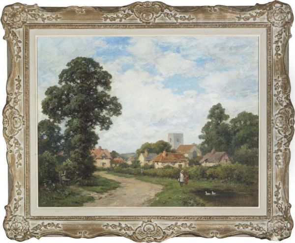 Warborough Oxfordshire Oil Painting by Thomas Edward Francis