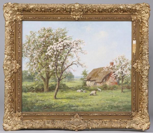 Oxfordshire Orchard At Sydenham Oil Painting by Thomas Edward Francis