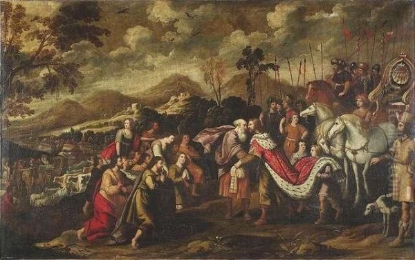 The Meeting Of Jacob And Esau Oil Painting by Ulrich Franck