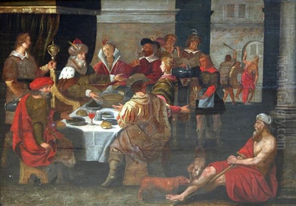 Middeleeuws Gelag - Fete Medievale. Oil Painting by Ambrosius Francken I