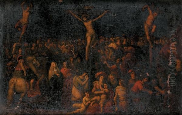 Le Golgotha Oil Painting by Ambrosius Francken II