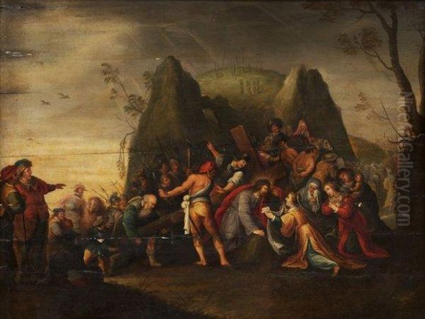 Le Portement De Croix. Oil Painting by Frans I Francken