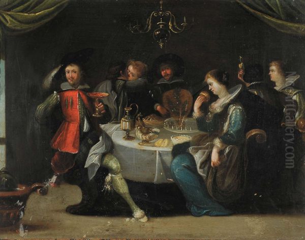 Scena Di Banchetto Oil Painting by Frans I Francken