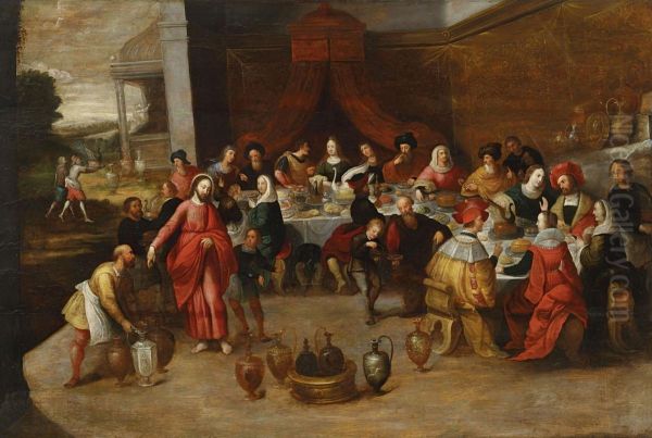 Die Hochzeit Zukana Oil Painting by Frans I Francken