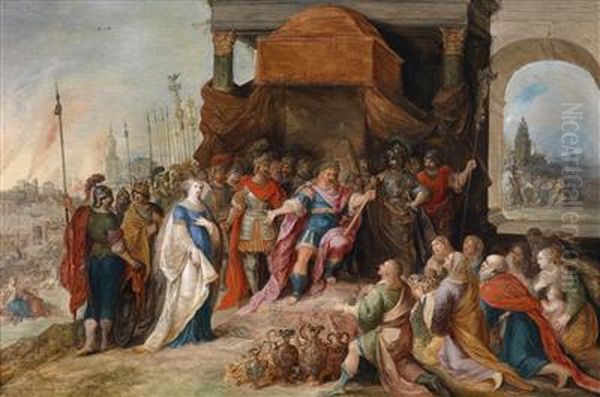 The Continence Of Scipio Oil Painting by Frans II Francken