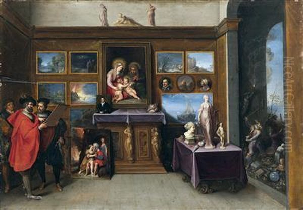 The Interior Of A Gallery Oil Painting by Frans II Francken