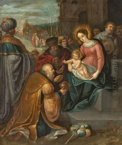 Anbetung Der Konige Oil Painting by Frans II Francken