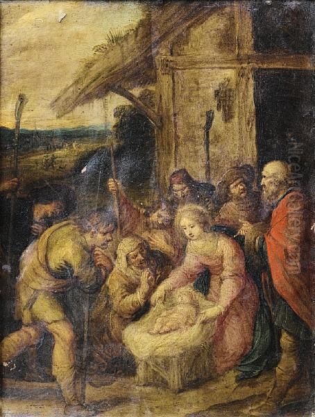 The Adoration Of The Shepherds Oil Painting by Frans III Francken