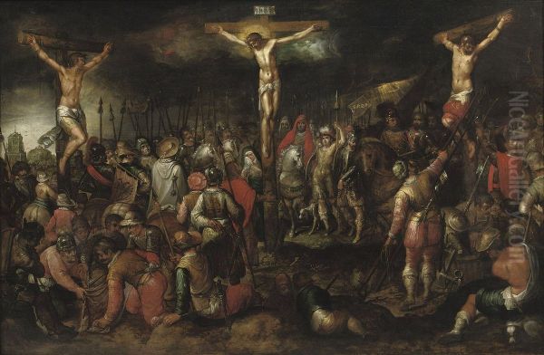 The Crucifixion Oil Painting by Hieronymus I Francken