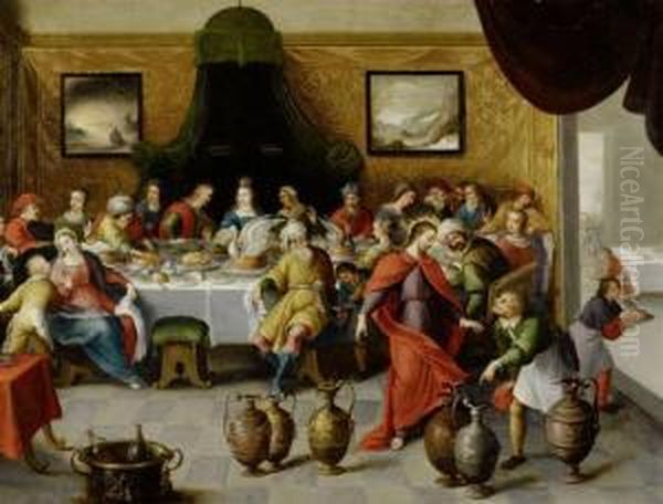 The Wedding At Canaan With The Miracle Of The Water Into Wine Oil Painting by Hieronymous III Francken