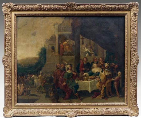 Le Banquet D'esther Et Assuerus Oil Painting by Hieronymous III Francken