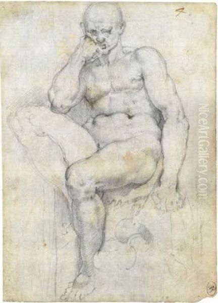 Ignudo Oil Painting by Battista Franco