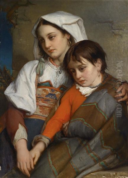 Sisters Oil Painting by Jean Francois Portaels