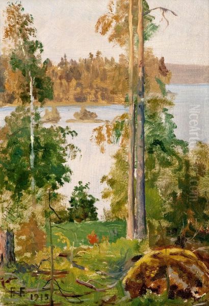 Lake View Oil Painting by Felix Frang Pahlama