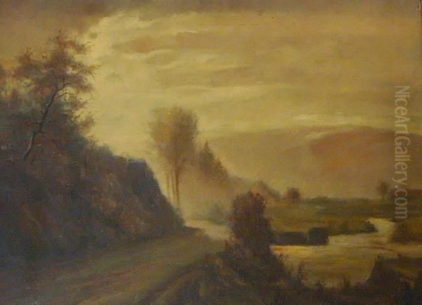 Pejzaz Przed Burza Oil Painting by Alfred Frank