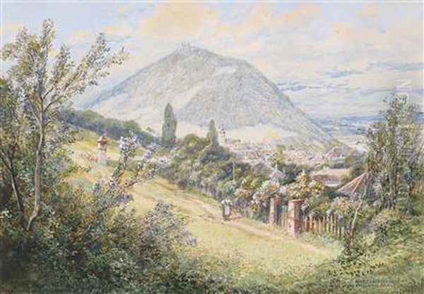 Blick Aufs Kahlenbergerdorfl Und Den Leopoldsberg Oil Painting by Friedrich Frank