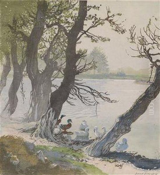 At The Old Danube Oil Painting by Hans Frank