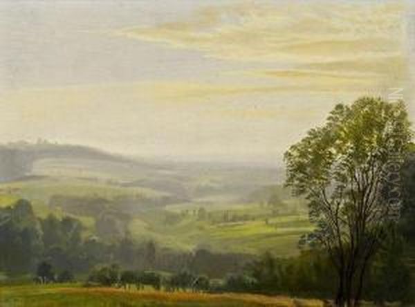 Landschaft Mit Baum Oil Painting by Hans Frank