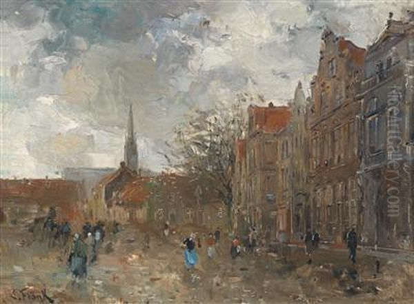 Bruges Oil Painting by Lucien Frank