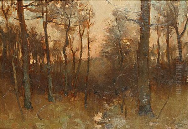 Beek In Het Woud. Oil Painting by Lucien Frank