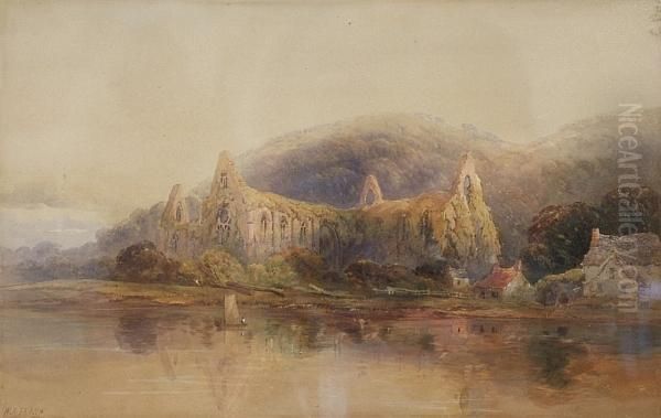 Tintern Abbey Oil Painting by Walter Arnee Frank