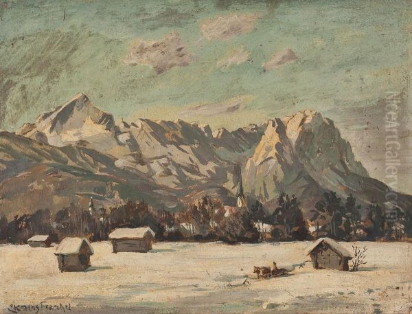 Garmisch Im Winter Oil Painting by Clemens Frankel