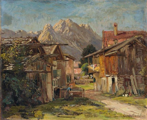 Garmisch Mit Blick Auf Das Wettersteingebirge Oil Painting by Clemens Frankel