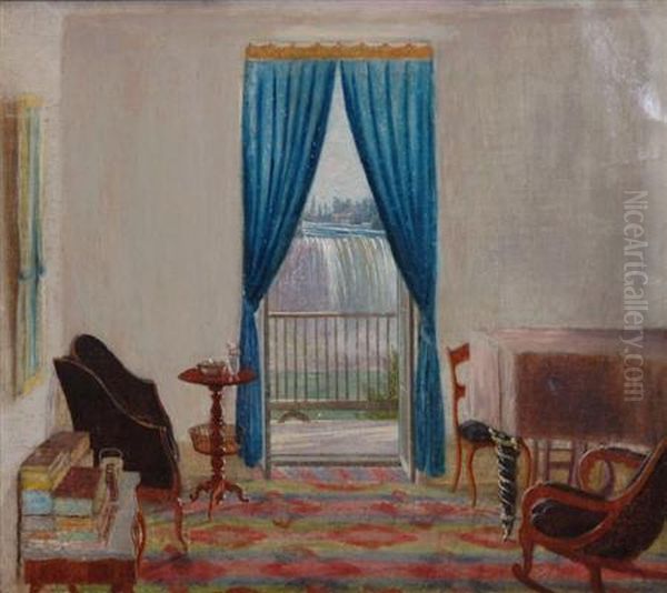 Jenny Lind's Parlor, Clifton House, Niagara Falls Oil Painting by Godfrey N. Frankestein