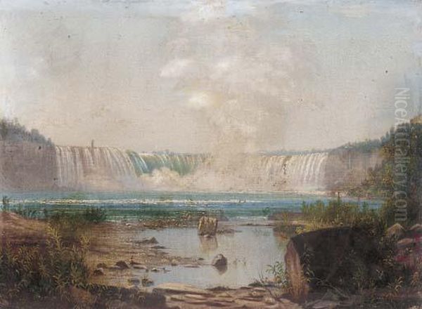 Niagara Falls Oil Painting by Godfrey N. Frankestein