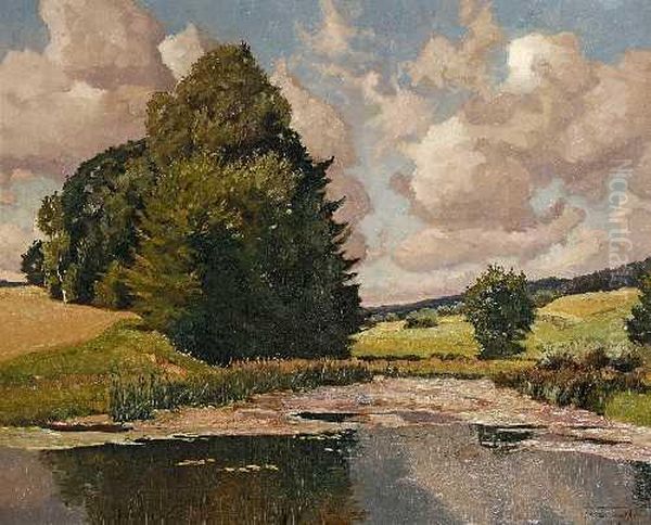 Landschaft Mitweiher Oil Painting by Franz Frankl