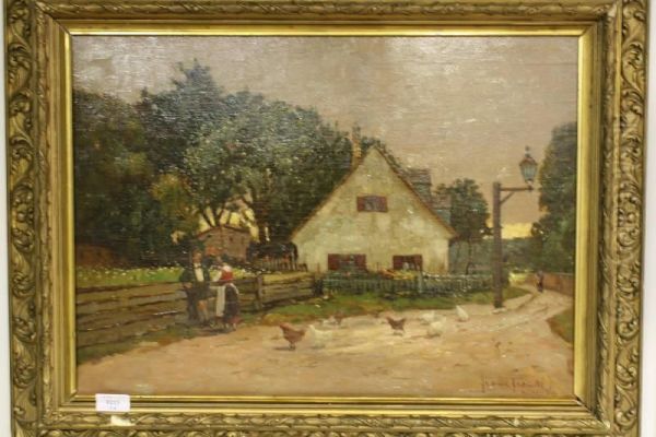 Erf Bij Het Witte Huis Oil Painting by Franz Frankl