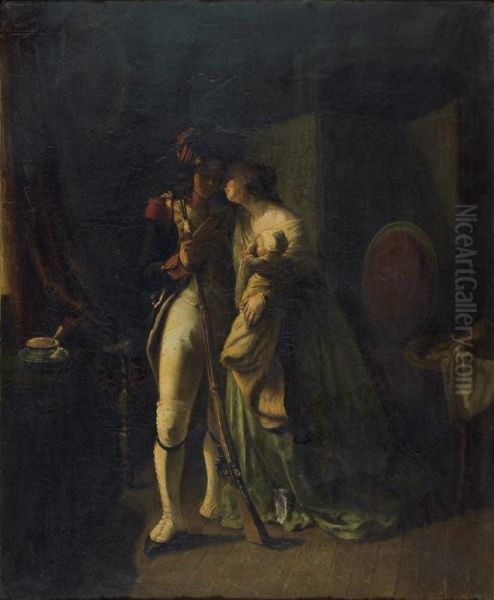 Les Adieux. Oil Painting by Jean Augustin Franquelin